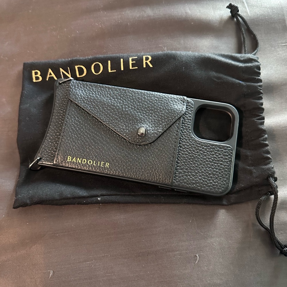 Bandolier Black Leather Phone Case iPhone 11 Pro Max